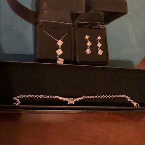 Princess cut CZ diamond jewelry set